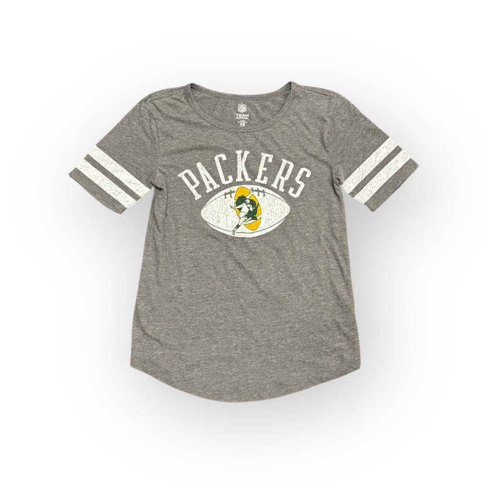 NFL Team Women’s Graphic Green Bay Packers Sleeve-Stripe Tee Sz XS - Picture 3 of 8